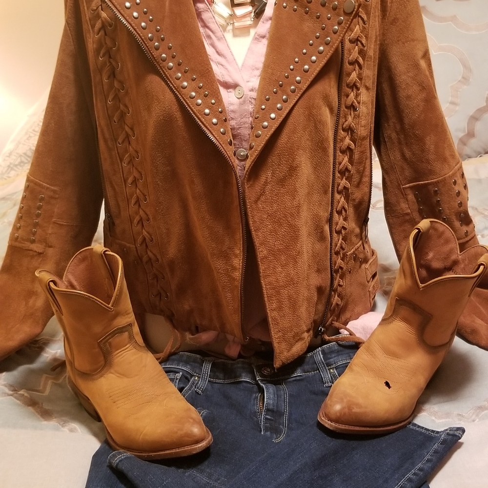 Amaryliss Jacket suede leather with detailing